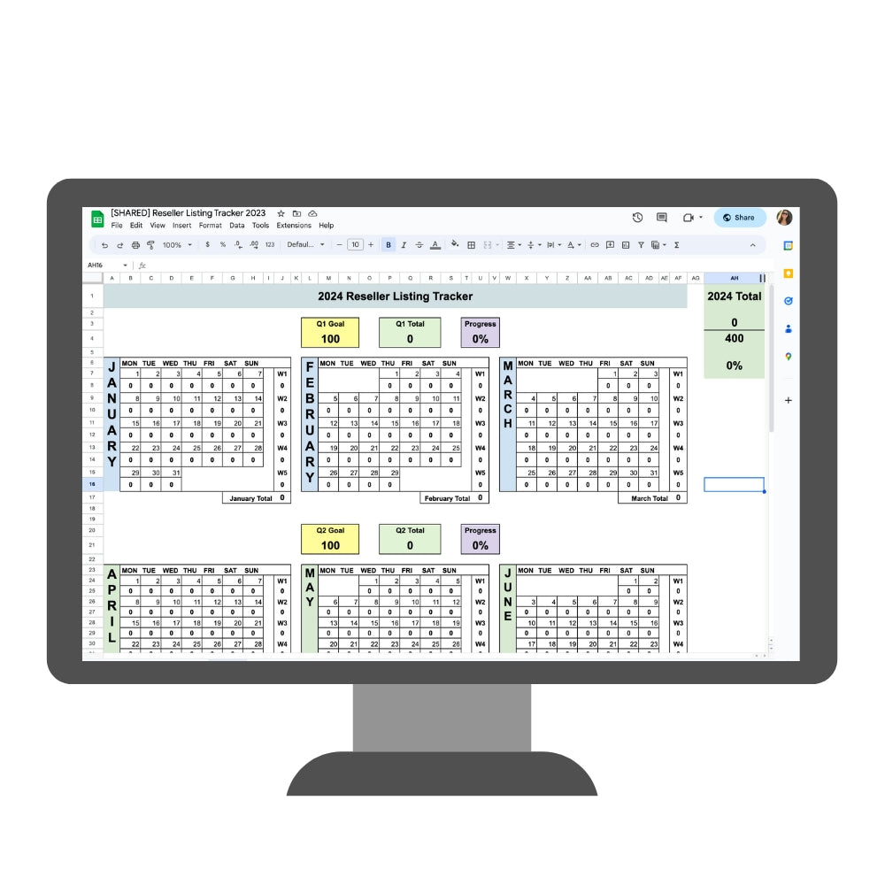 Reseller Listing Tracker Spreadsheet