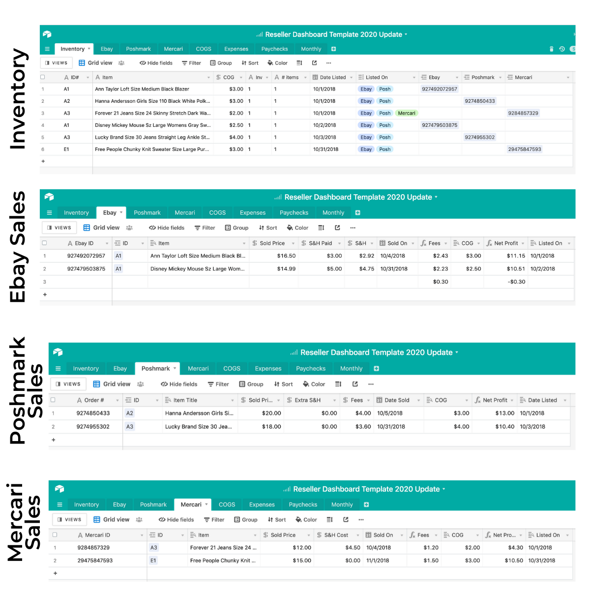 Reseller Dashboard Spreadsheet